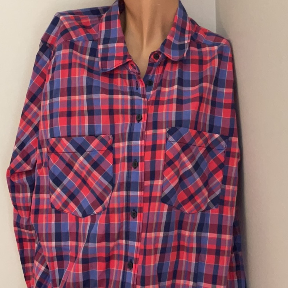 Express Boyfriend Button Down Blouse - image 2